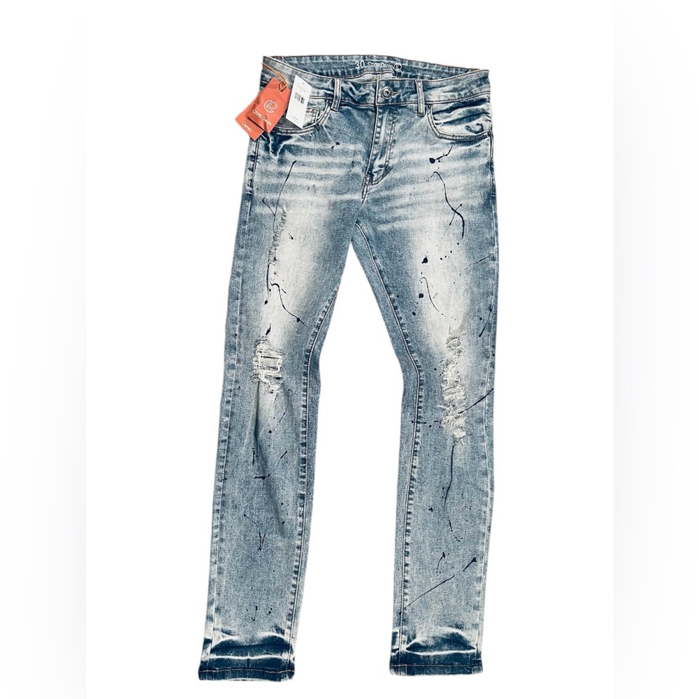 NWT Buckle Crysp Denim Paint Splatter Distressed Jeans